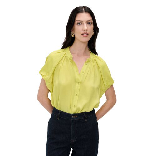 Veronika Maine Georgette Bubble Sleeve Blouse